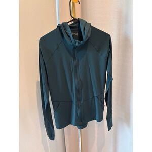 Offline by Aerie Real Me Full Zip Hoodie Dark Emerald Green Thumbhole Jacket S